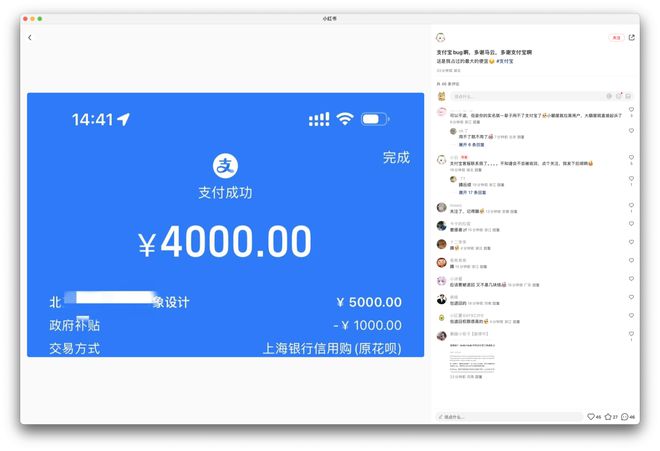 支付宝 bug